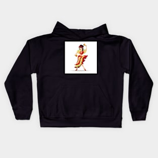 Latina beautiful girl dancing with maracas Kids Hoodie